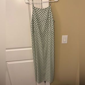 Whimsy + Row Loni Dress in Sage Check M